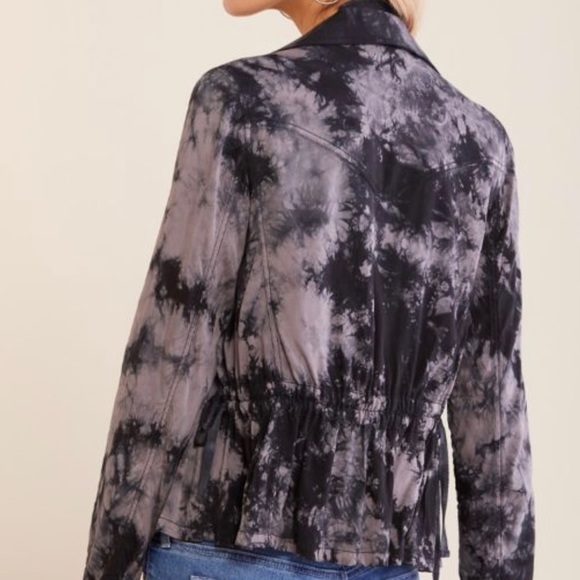 Marrakech Tie Dye Amber Moto Jacket - Color Black and Gray Size XS - Picture 2 of 7
